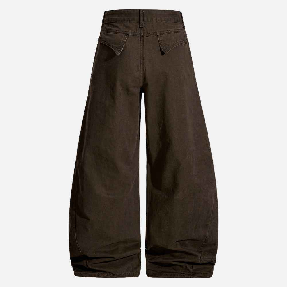 High Street Zipper Pocket Wide Leg Pants