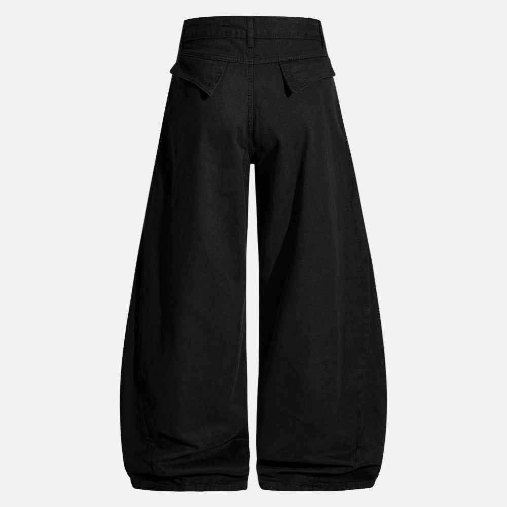 High Street Zipper Pocket Wide Leg Pants
