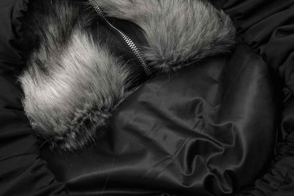European Style Fur Collar Hooded Jacket