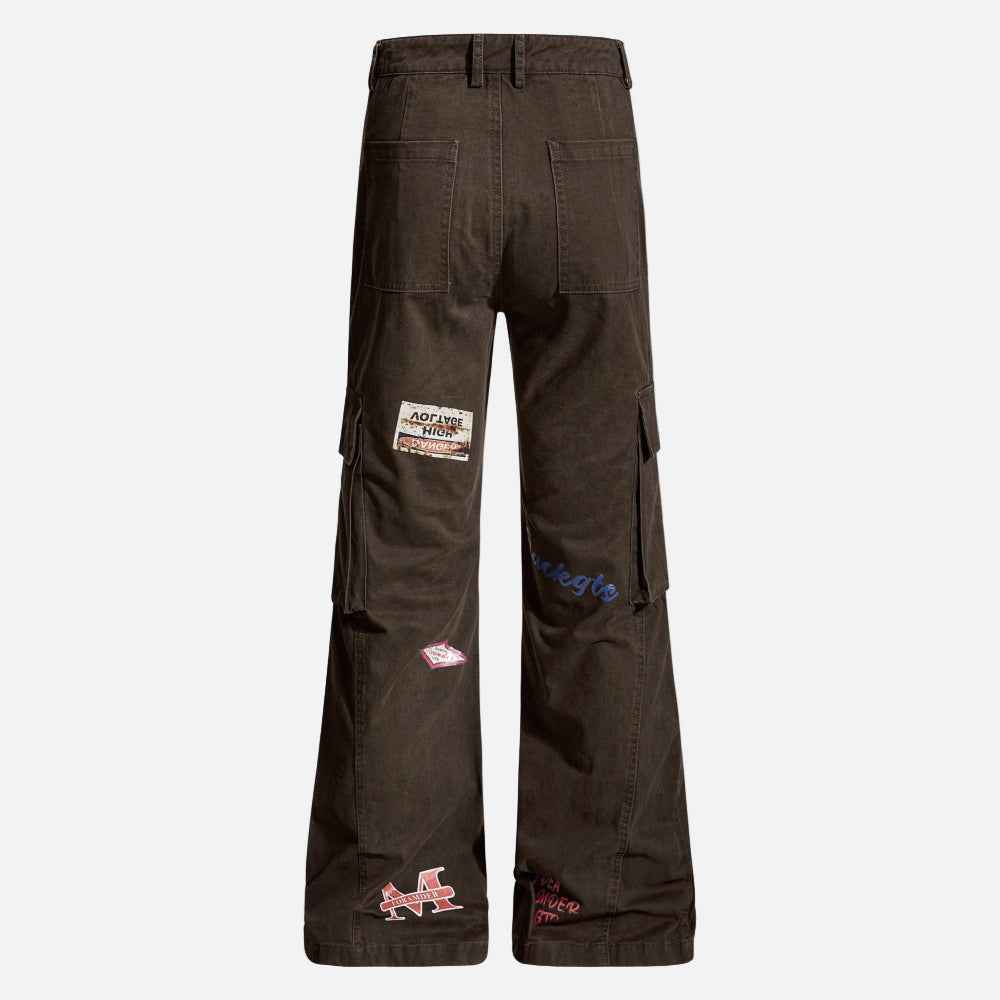 Trendy Niche Loose Flared Cargo Jeans
