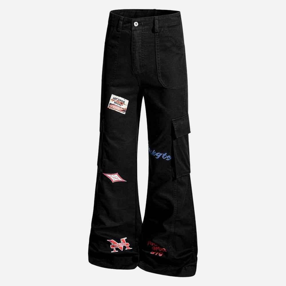 Trendy Niche Loose Flared Cargo Jeans