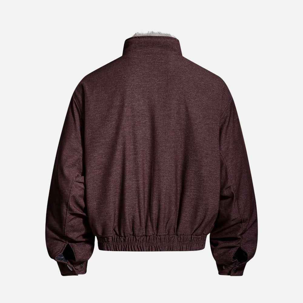 Trendy Lined Thickened Collar Faux Furr Padded Jacket