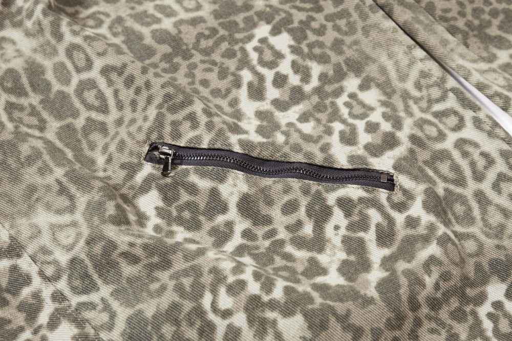 Streetwear Punk Leopard Print Wide Leg Pants