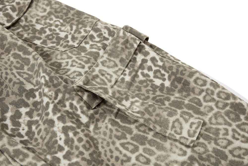 Streetwear Punk Leopard Print Wide Leg Pants