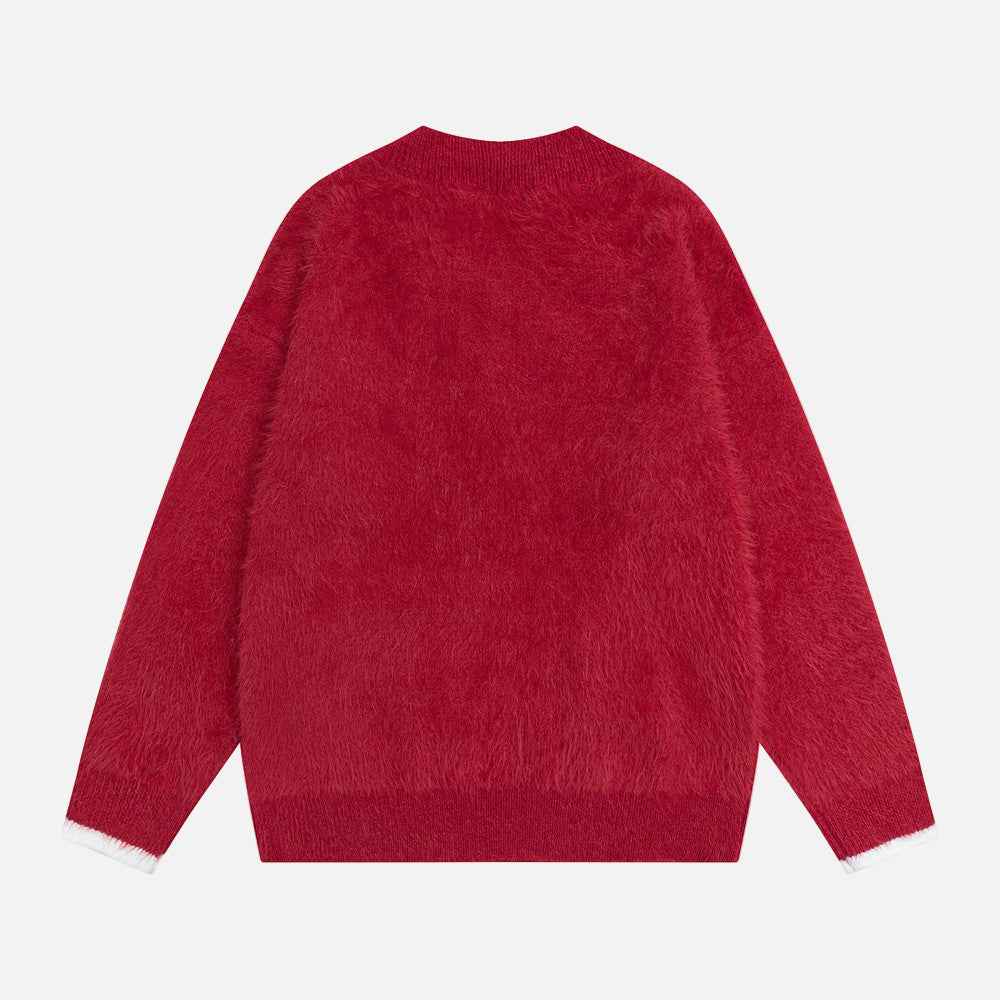 Y2K Soft Waxy Loose V-Neck Knit Sweater