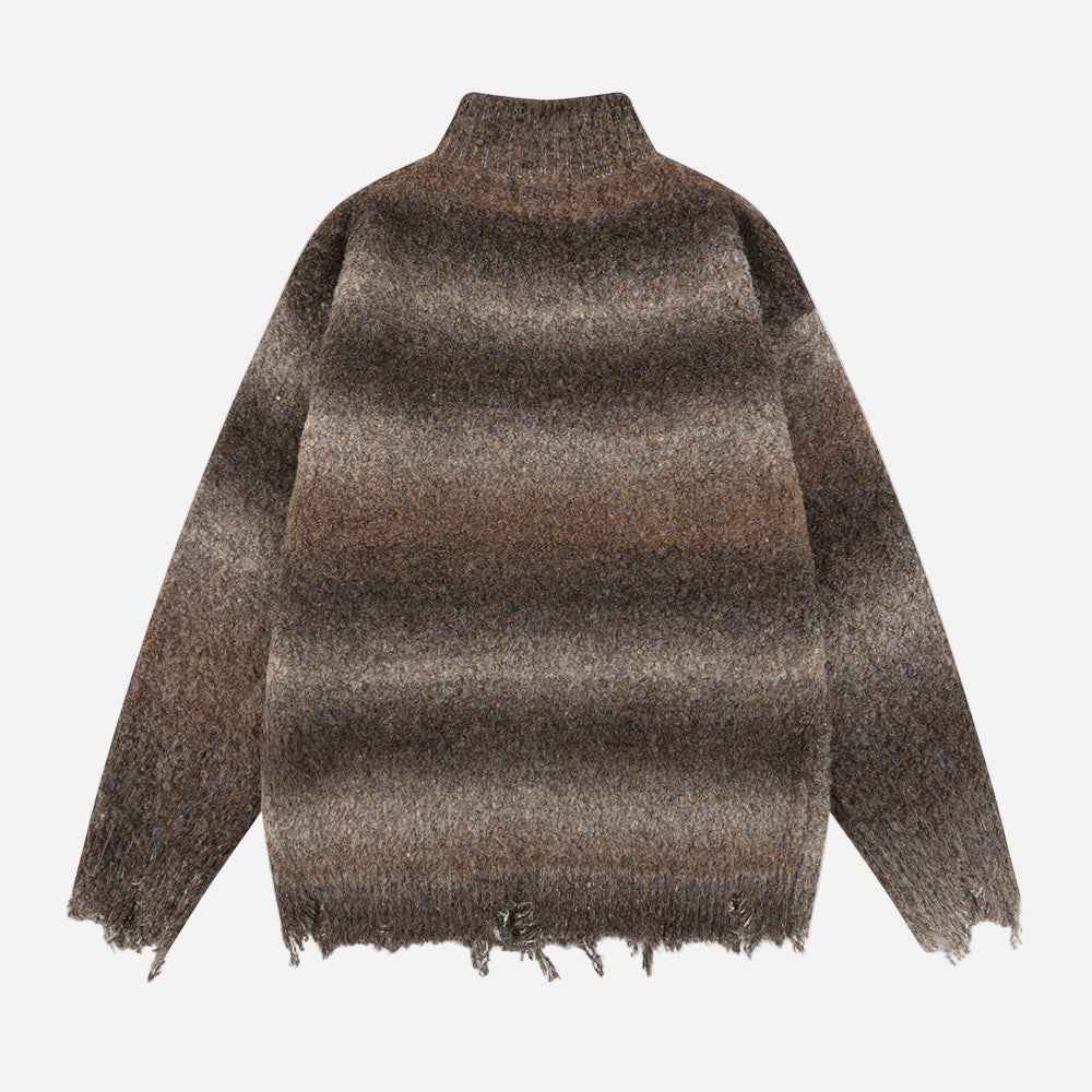 Lazy Style Colorful Gradient Knitwear Cardigan