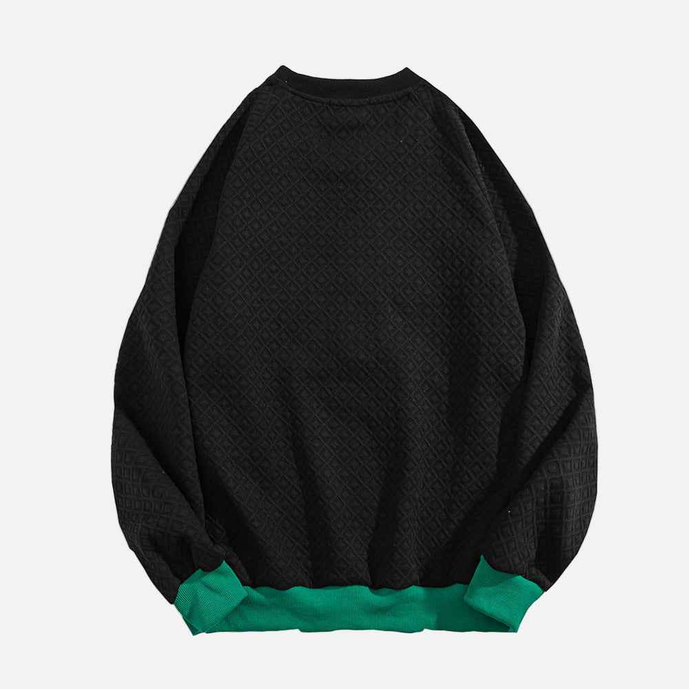 Embroidered American Style Round Neck Sweatshirt