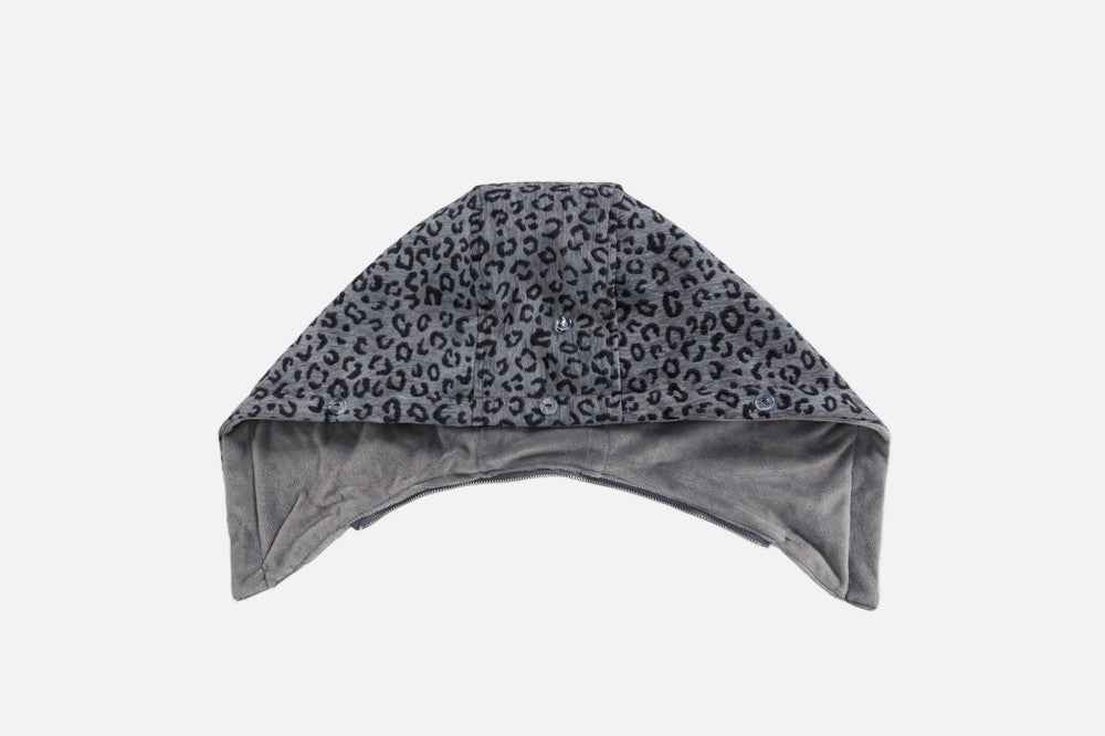 Trendy Leopard Print Faux Furr Hooded Padded Jacket