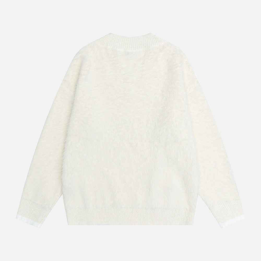 Y2K Soft Waxy Loose V-Neck Knit Sweater