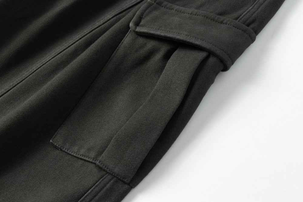 Streetwear Trendy Fleece-Lined Cargo Sweatpants