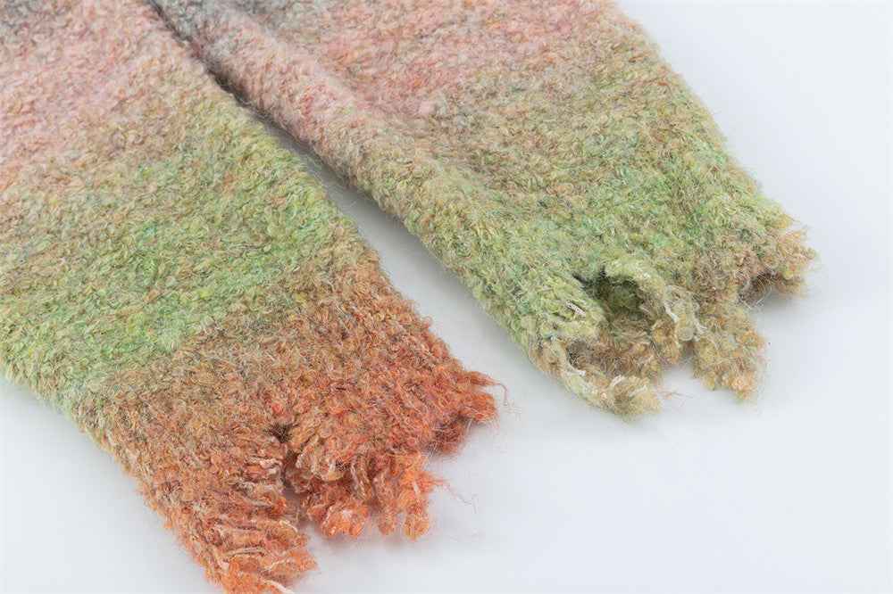Lazy Style Colorful Gradient Knitwear Cardigan