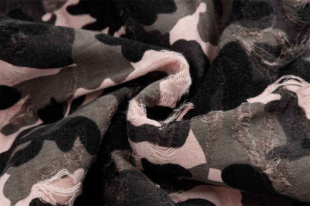 Chic Retro Camouflage Faux Furr Hooded Jacket