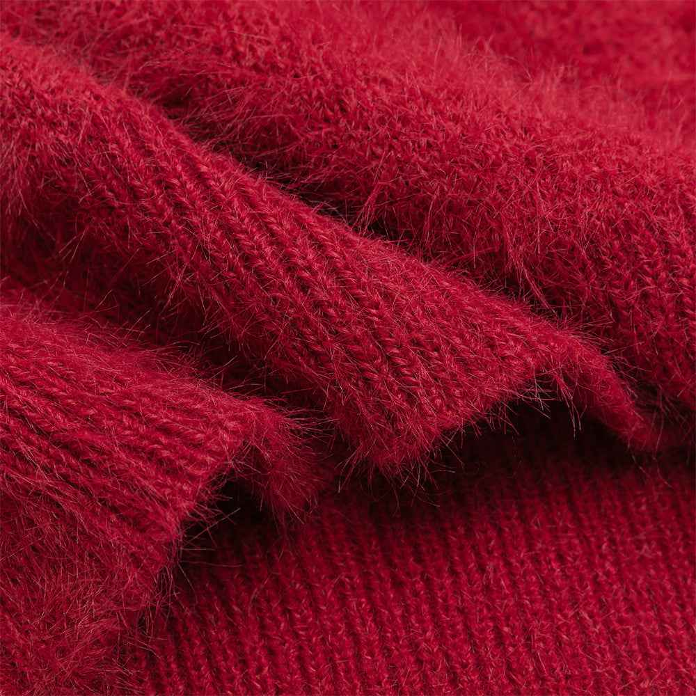 Y2K Soft Waxy Loose V-Neck Knit Sweater