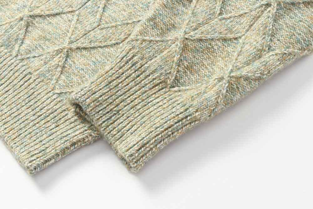 Luxury Diamond Jacquard Lapel knitted Cardigan