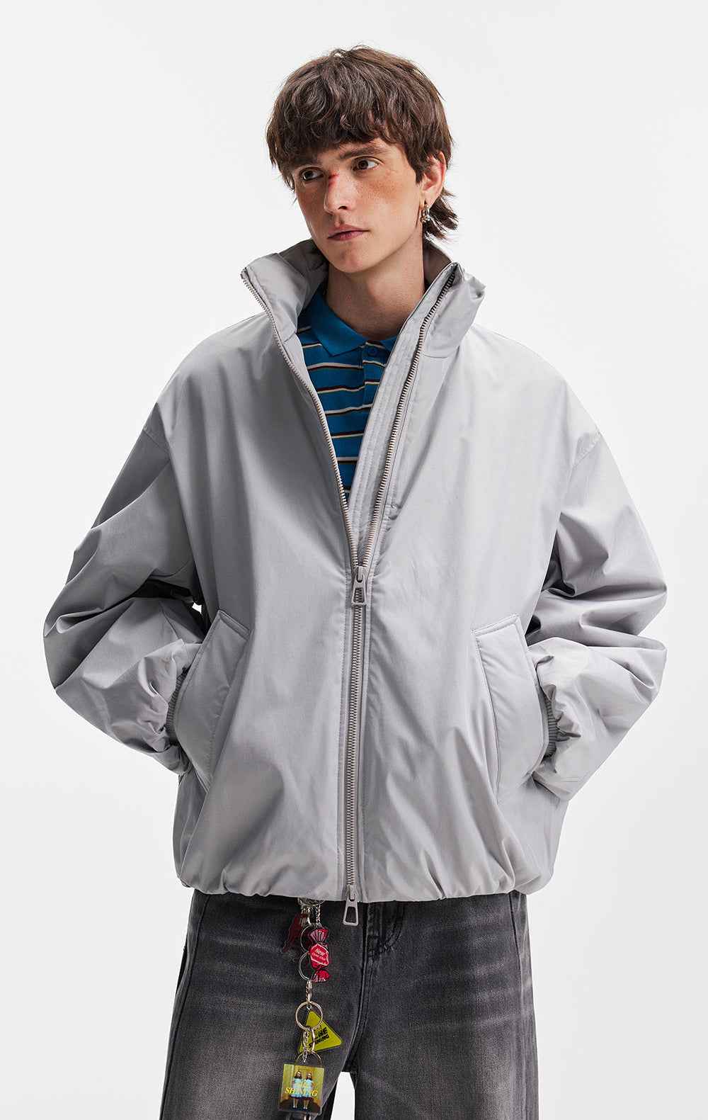 Stylish Cleanfit Warm Double Zipper Cotton Jacket
