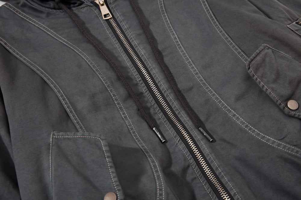 Streetwear Heavy Industry Quilted Hooded Jacket
