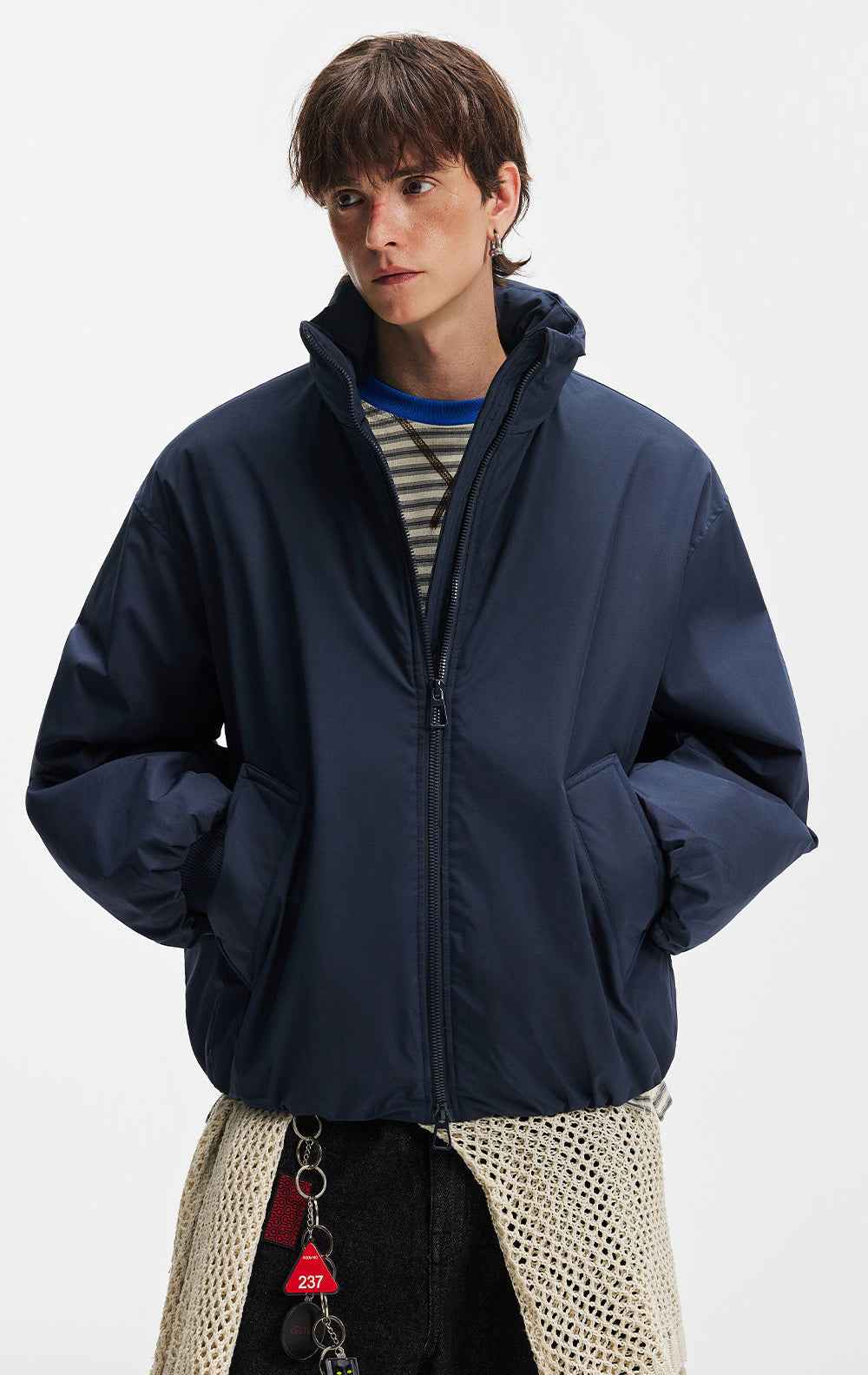 Stylish Cleanfit Warm Double Zipper Cotton Jacket