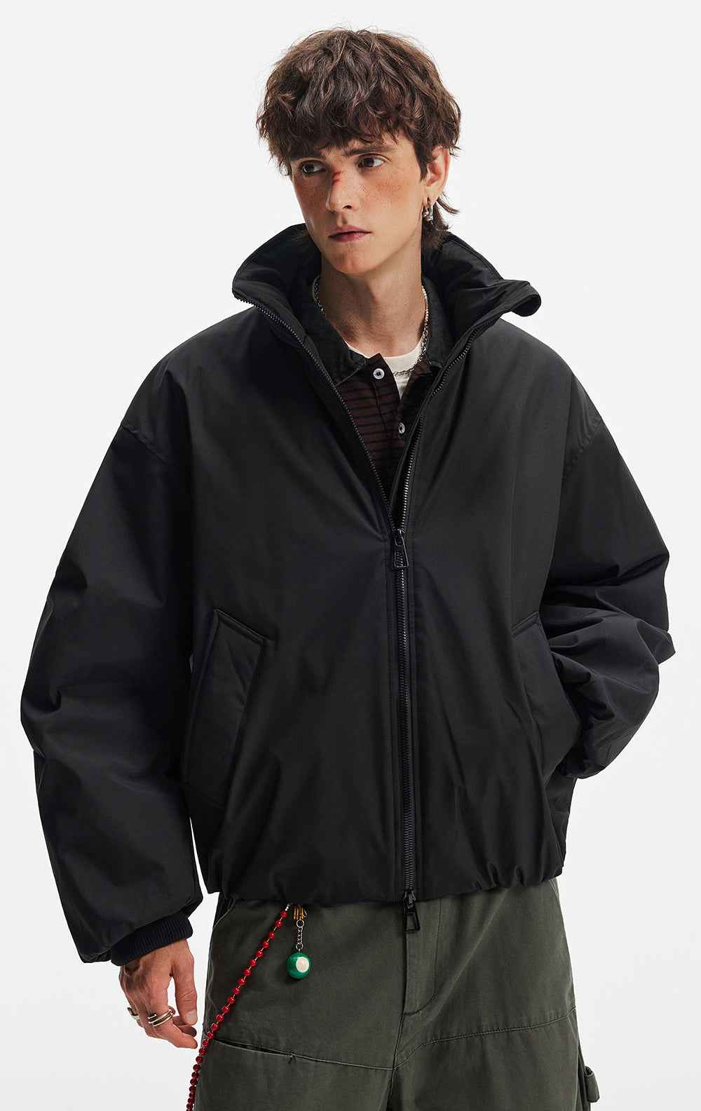 Stylish Cleanfit Warm Double Zipper Cotton Jacket