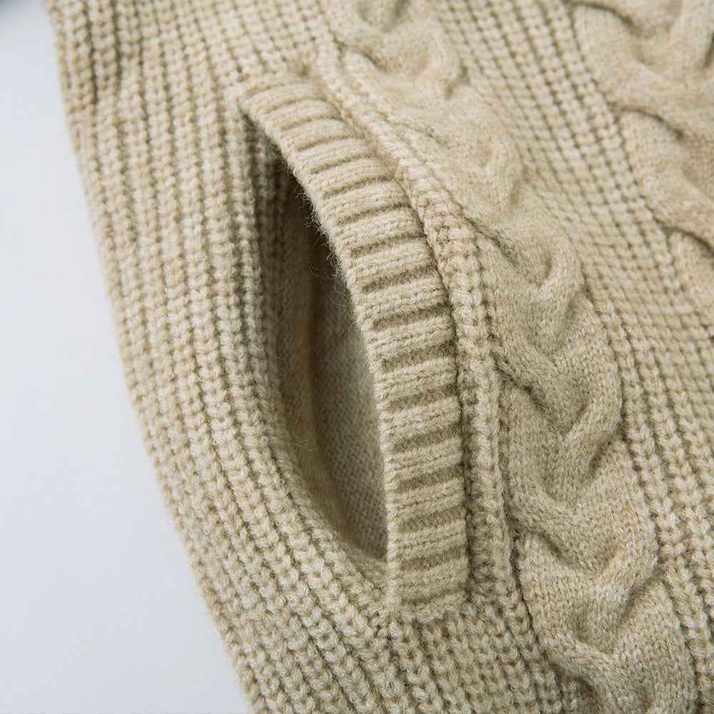 Trendy Twisted Texture Zipper Knit Cardigan