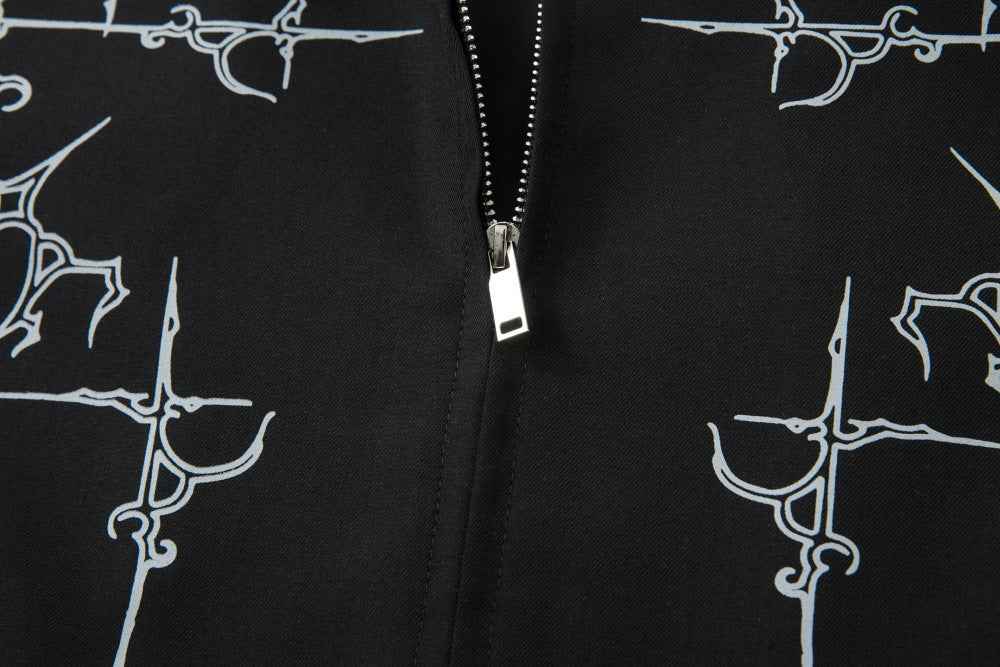Flower Tattoo Fashionable Hip Hop Leather Jacket