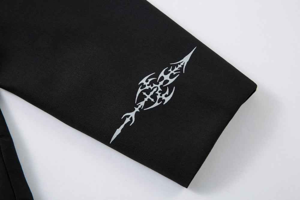 Flower Tattoo Fashionable Hip Hop Leather Jacket