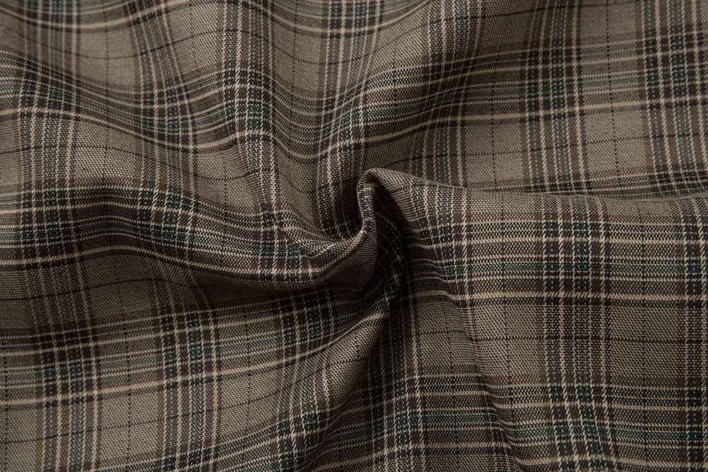 Vintage Plaid High Street High Neck Jacket
