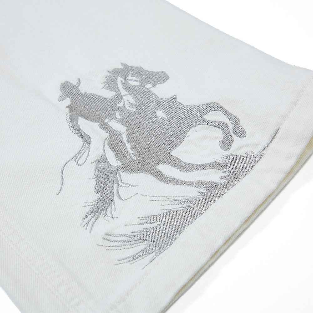 Streetwear Flare Embroidered Abstract Knight Jeans