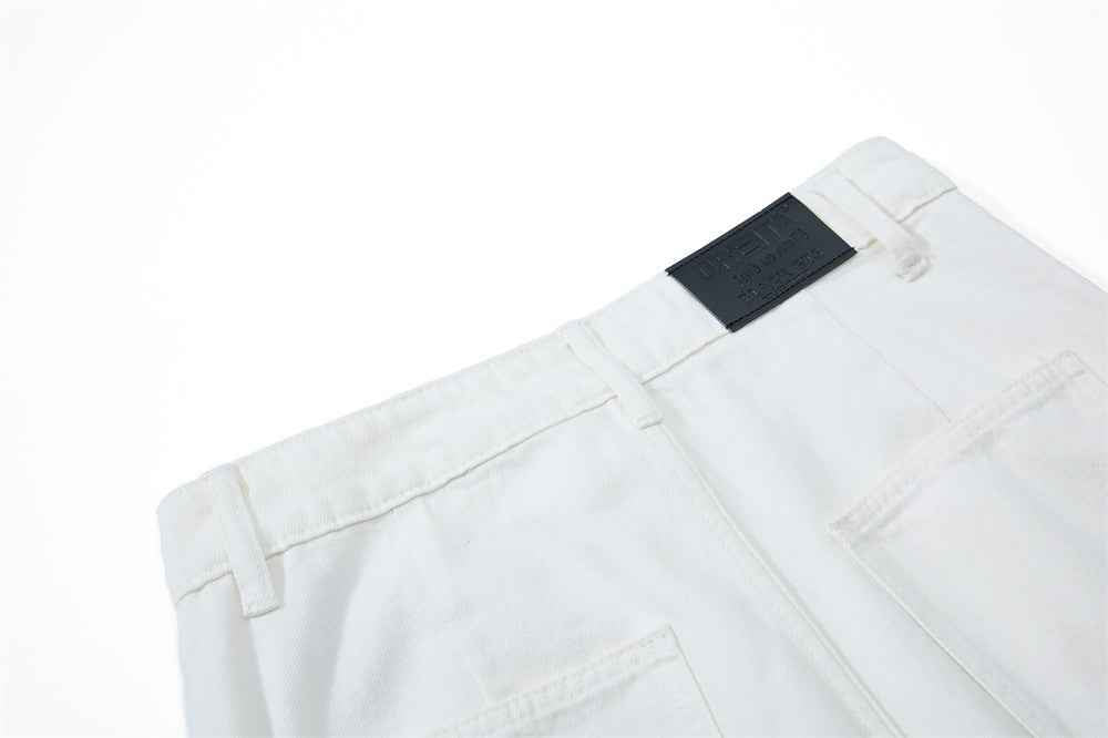 Streetwear Flare Embroidered Abstract Knight Jeans