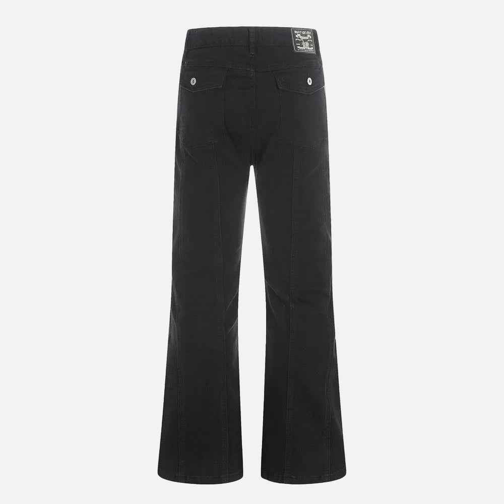 Solid Color Loose Microflared Casual Jeans