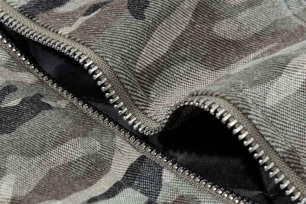 Warm Camouflage Fur Hooded Padded Jacket
