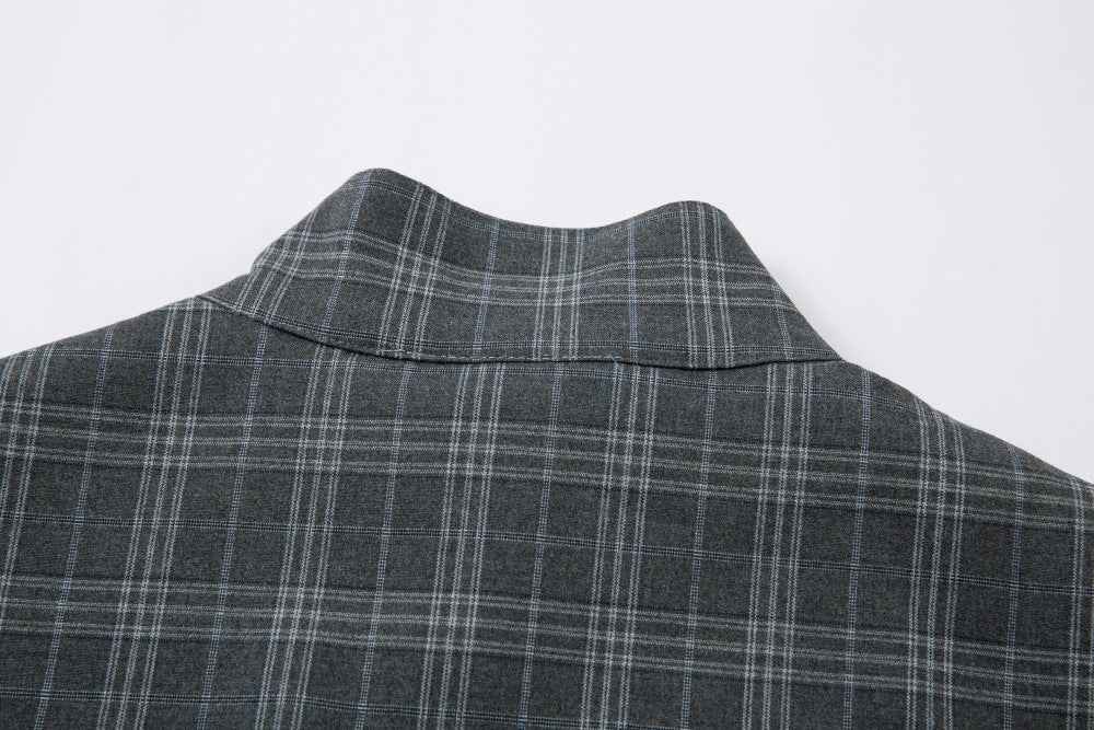 Vintage Plaid Two Way To Wear Zipper Jacket