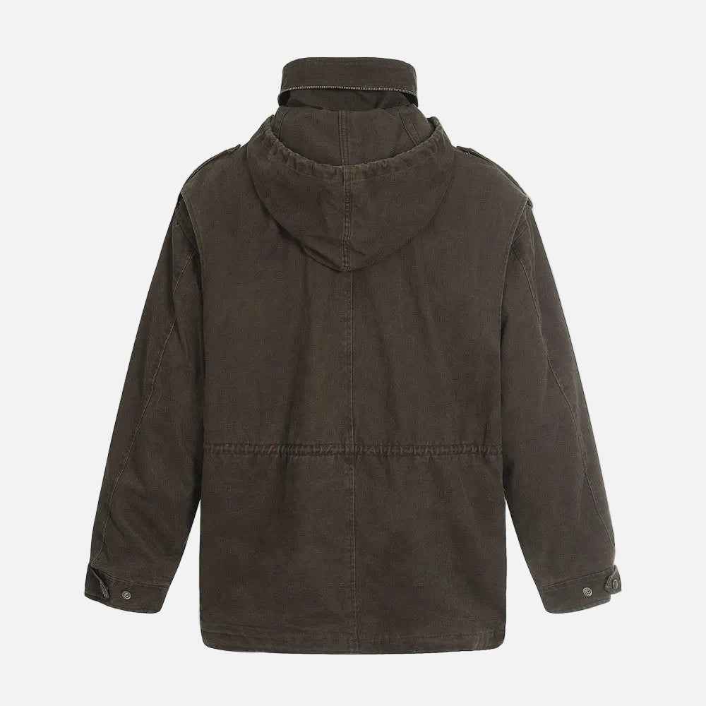 Stylish High Collar Multi Pocket Windbreaker Jacket