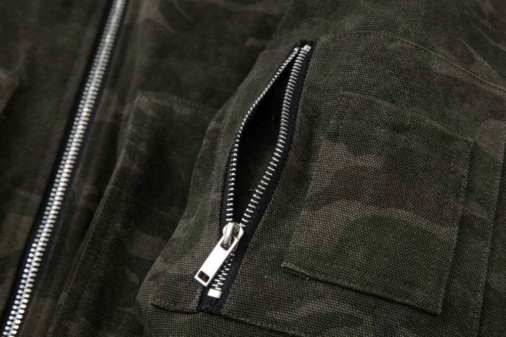 Winter Camouflage Fur Collar Hooded Jacket