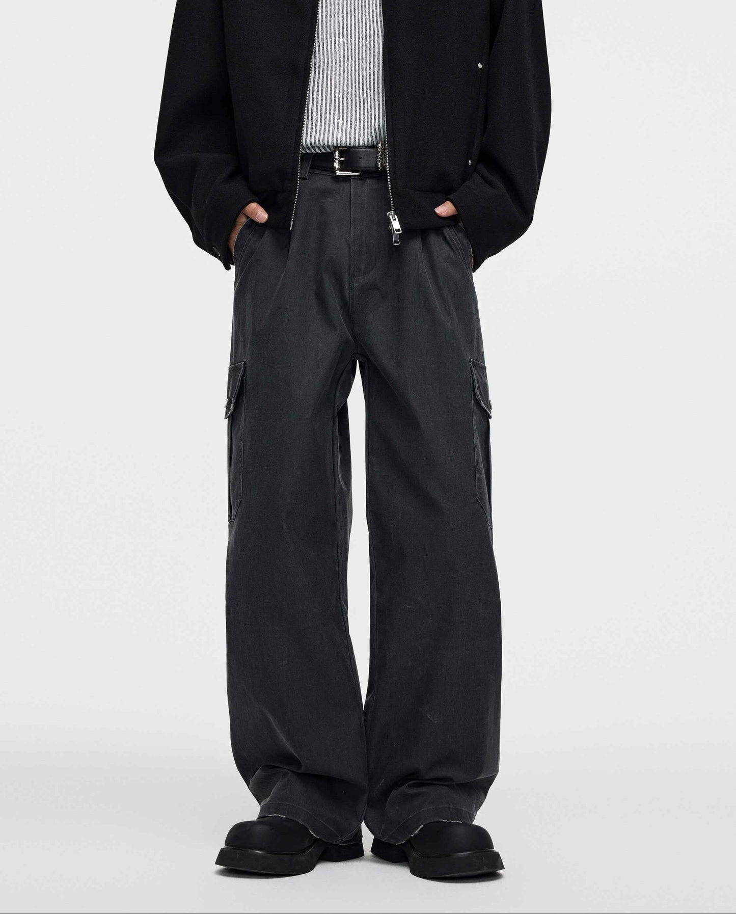 Y2K Retro Deconstructed Workwear Cargo Pants