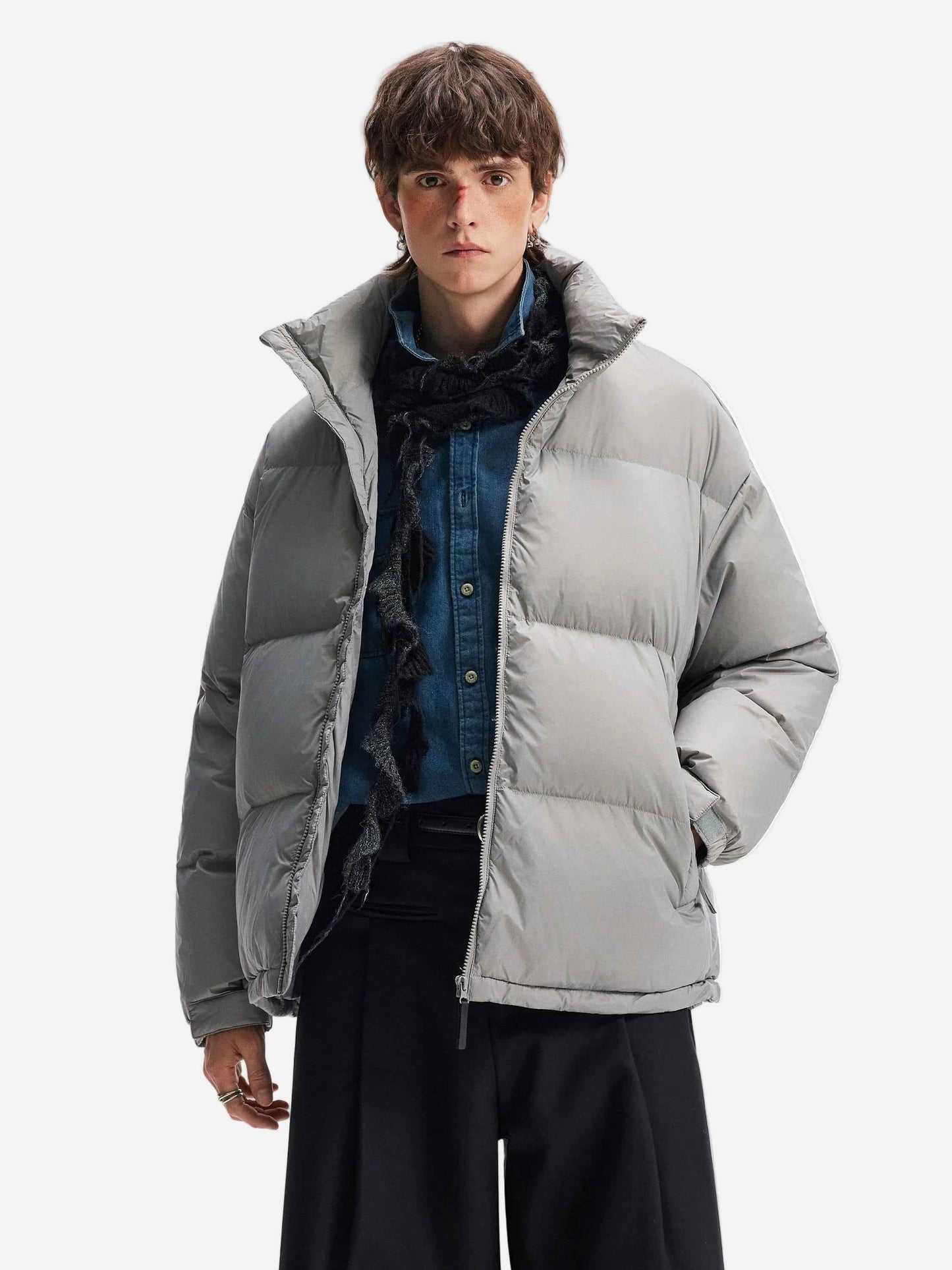 Warm Bread Retro Vertical Collar Puffer Jacket