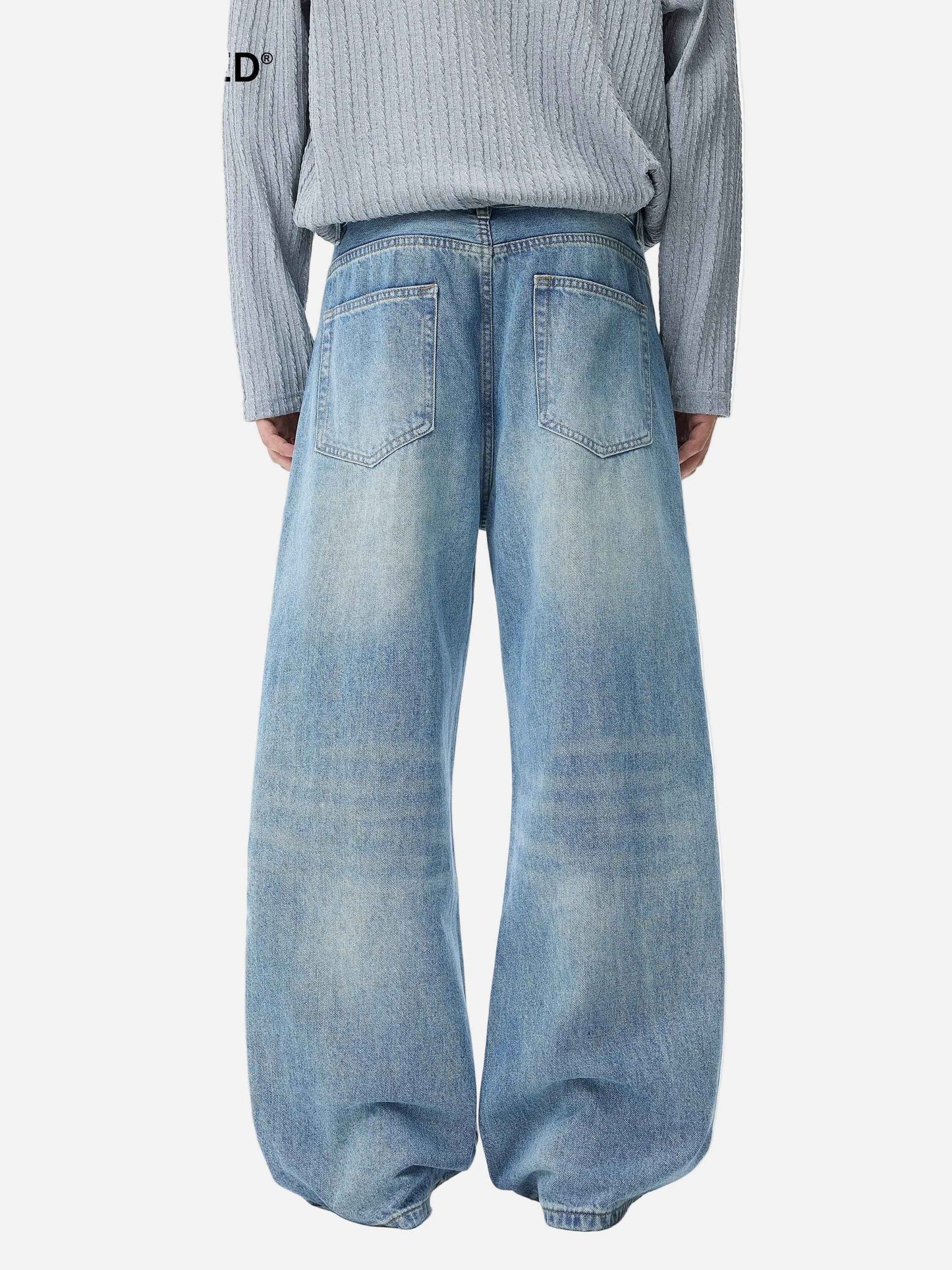 Streetwear Washed Cat Whisker Loose Denim Jeans