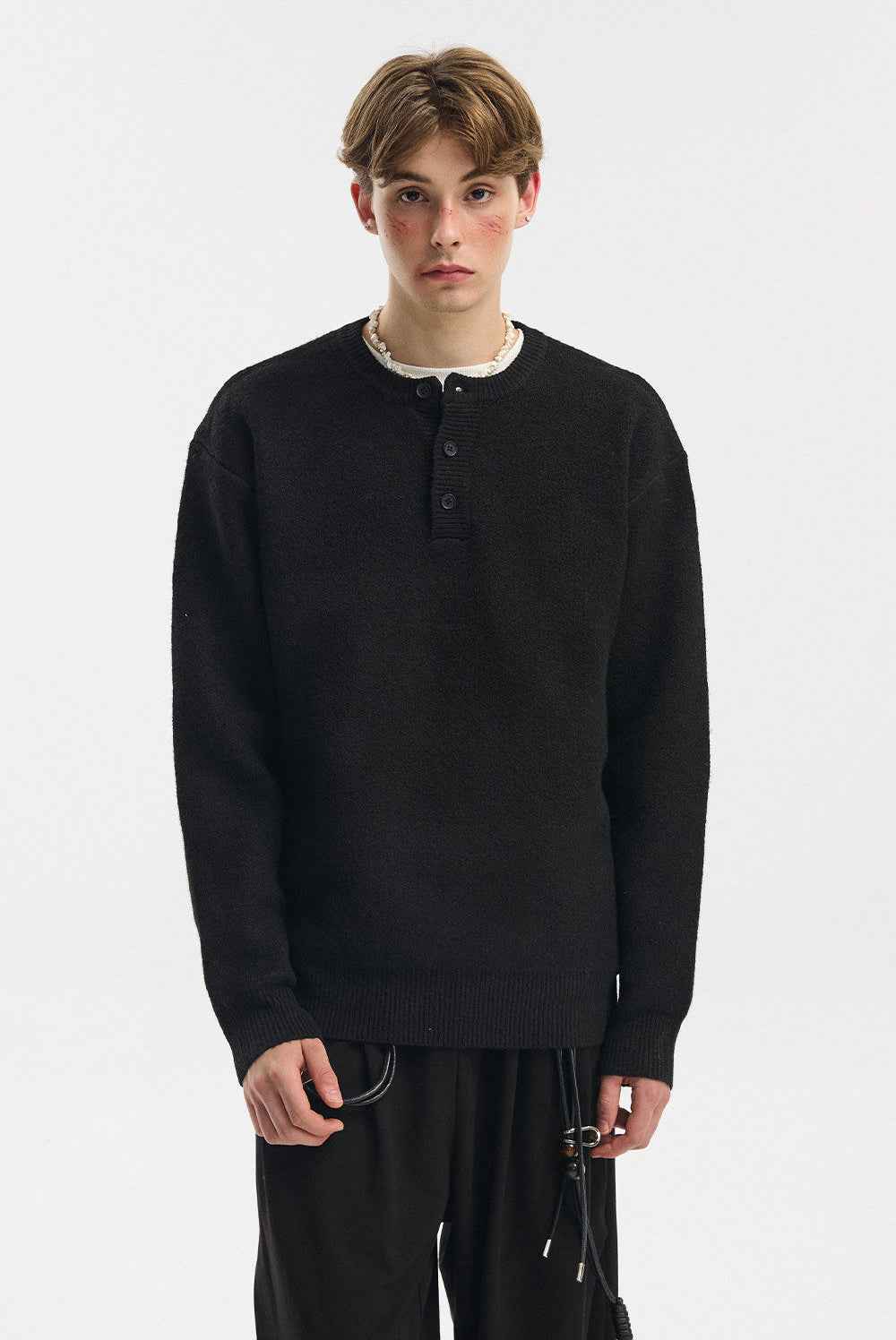 Trendy Cozy Solid Color Round Collar Wool Sweater
