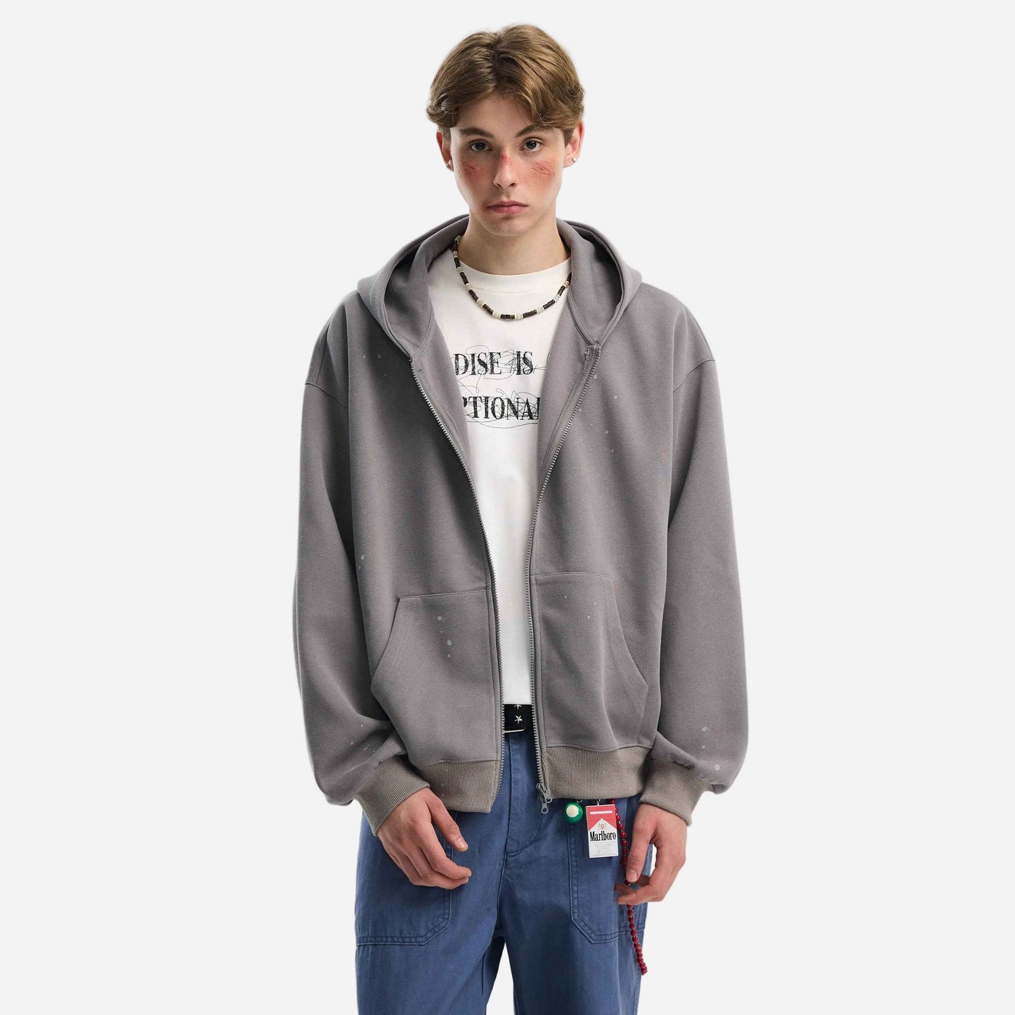 Cleanfit Double Zipper Long Sleeve Hooded Sweatshirt