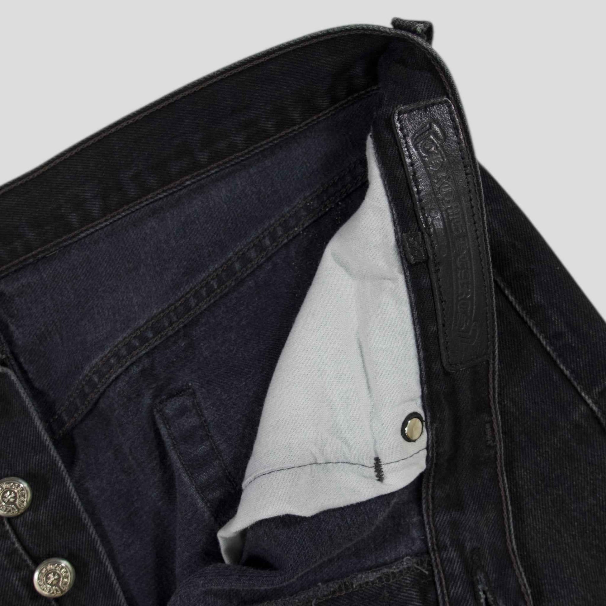 Chrome Hearts Leopard Cross Patch Jeans in Black