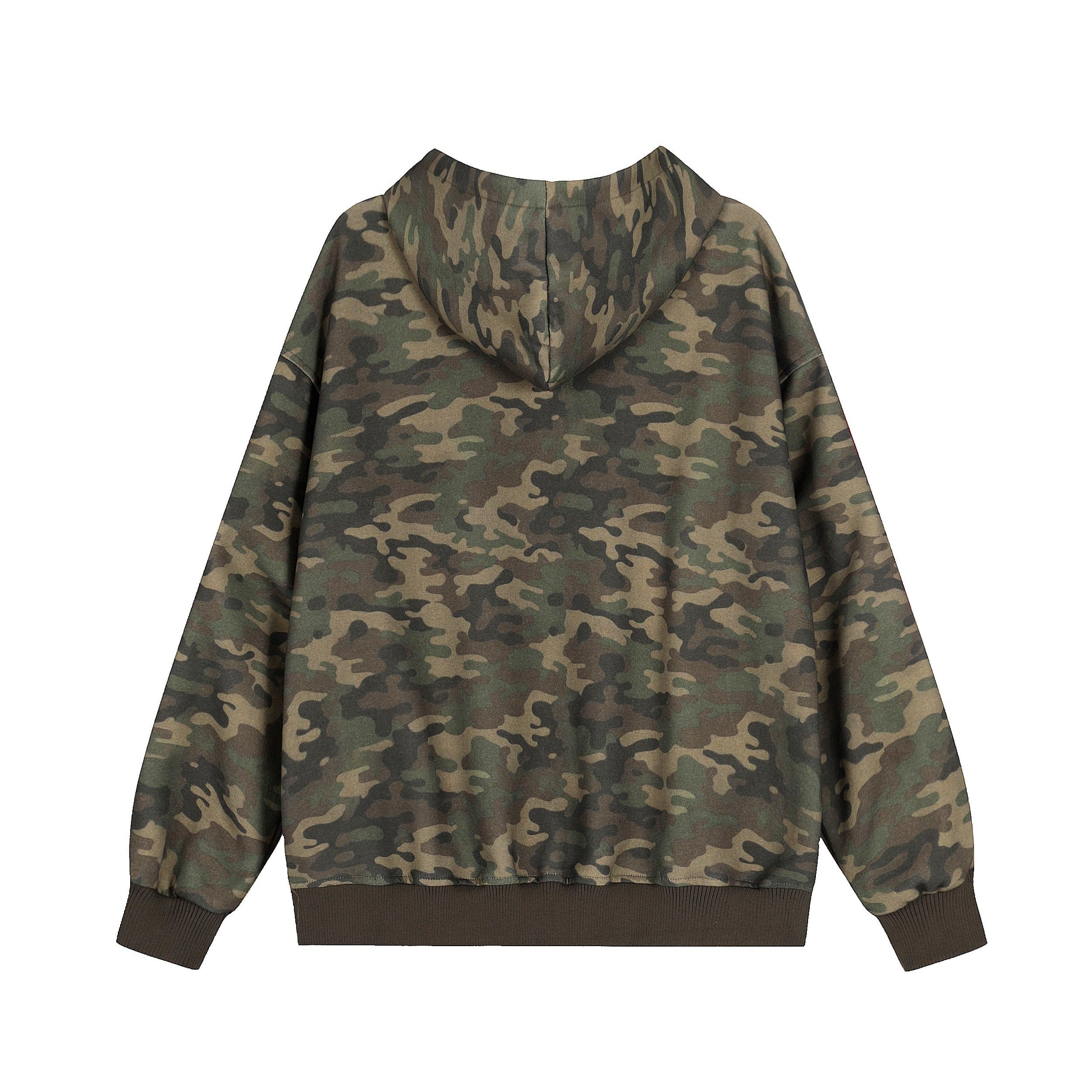 Camo Varsity Patch | Zip Up Hoodie - Luxuryurbanwear