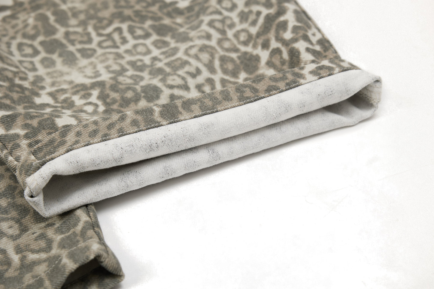Leopard Print Baggy Jeans - Rockstar Aesthetic Streetwear Denim | LuxuryUrbanwear - Luxuryurbanwear