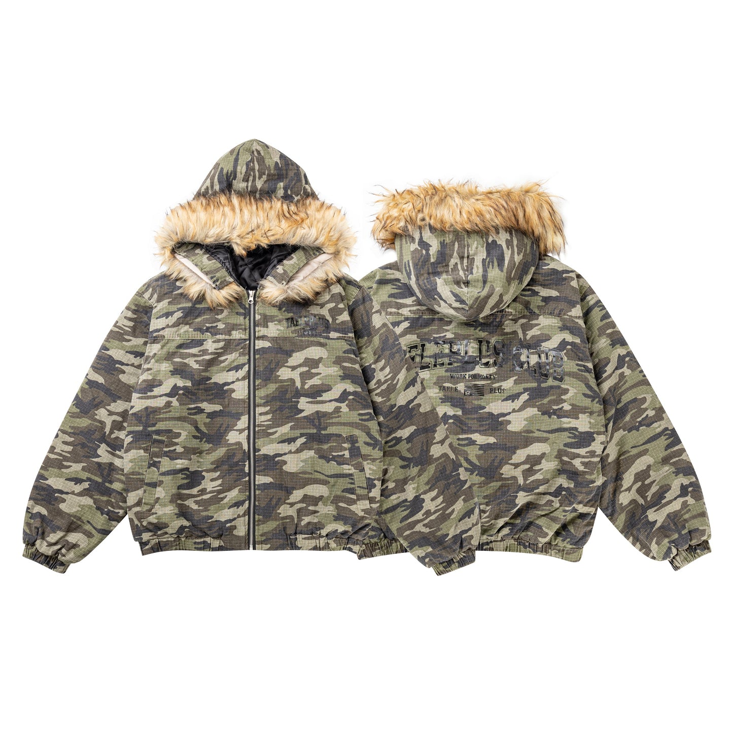 Camo Fur | Hooded Jacket - Luxuryurbanwear