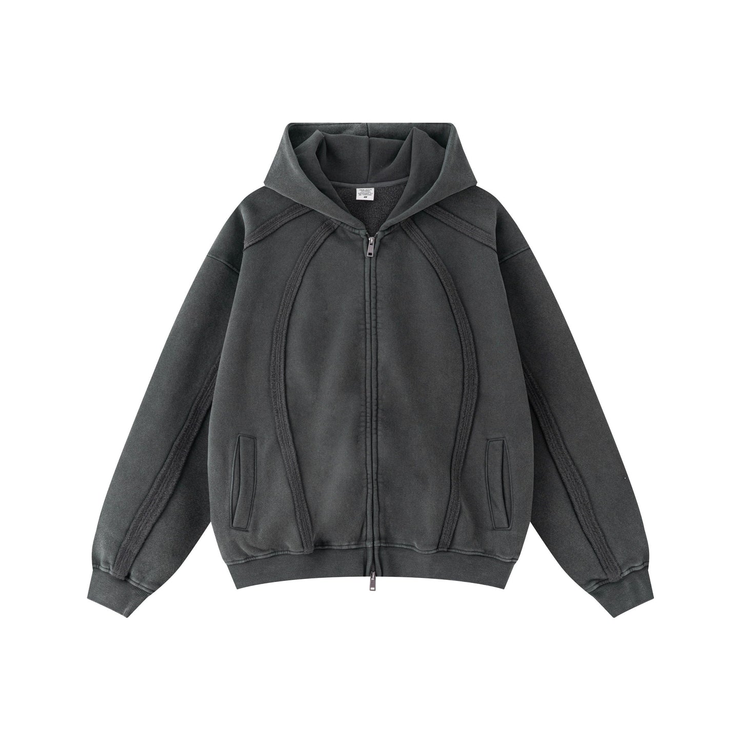 Structured Panel | Baggy Zip-Up Hoodie - Luxuryurbanwear