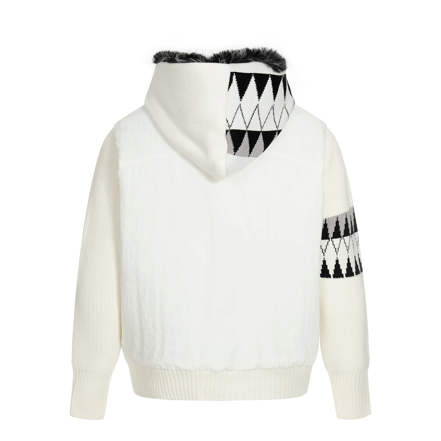 Knit Contrast | Fleece Hooded Jacket - Luxuryurbanwear