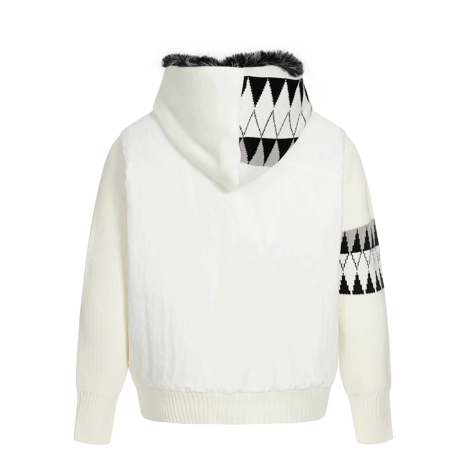 Knit Contrast | Fleece Hooded Jacket - Luxuryurbanwear