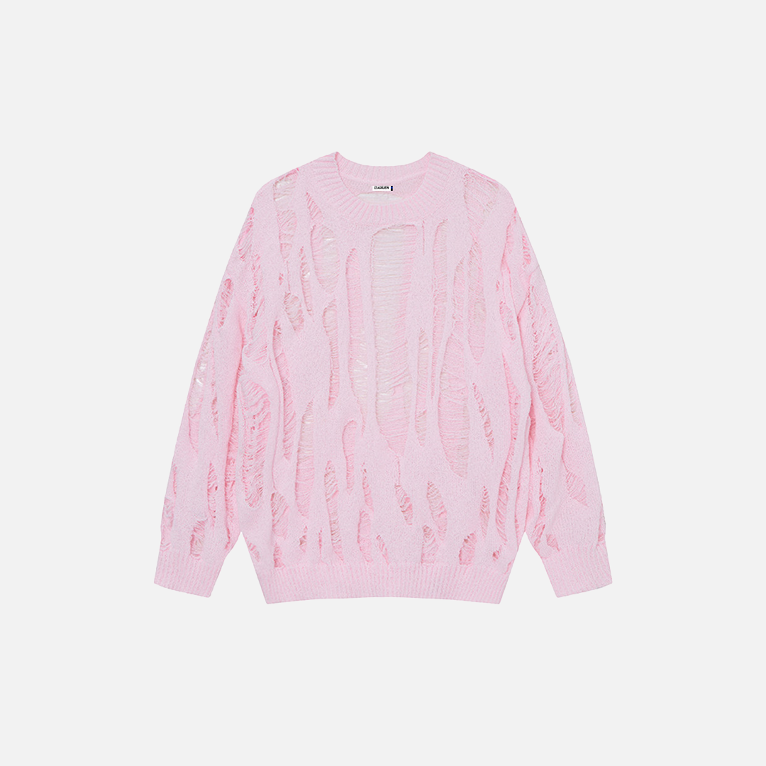 Women Stylish Oversized Round Neck Knit Sweater - Luxuryurbanwear