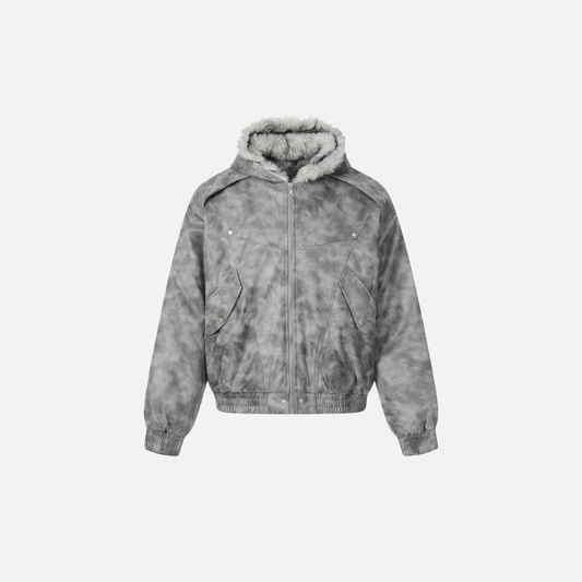 Thick Winter Camo Hooded Faux Furr Jacket - Luxuryurbanwear