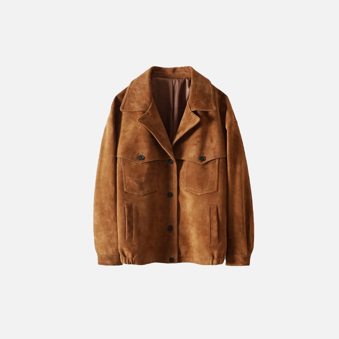 Luxurious Real Leather Suede Oversized Jacket - Luxuryurbanwear