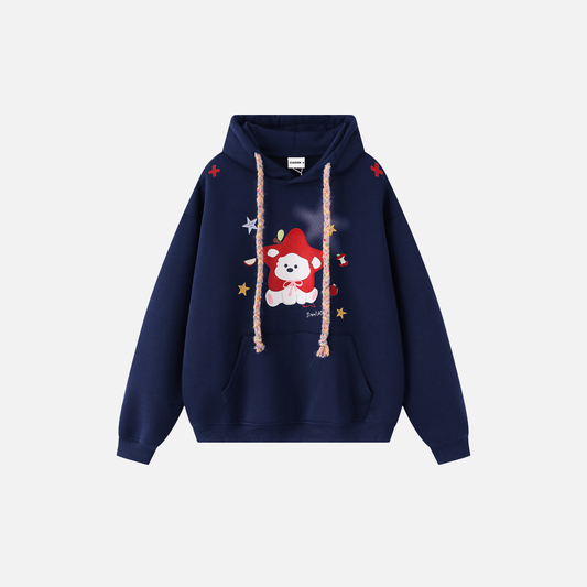 American Style Retro Dog Print Loose Hoodie - Luxuryurbanwear
