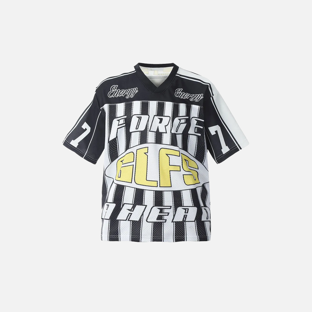 Retro Mesh Soccer Jersey Graphic Sport T-Shirt - Luxuryurbanwear